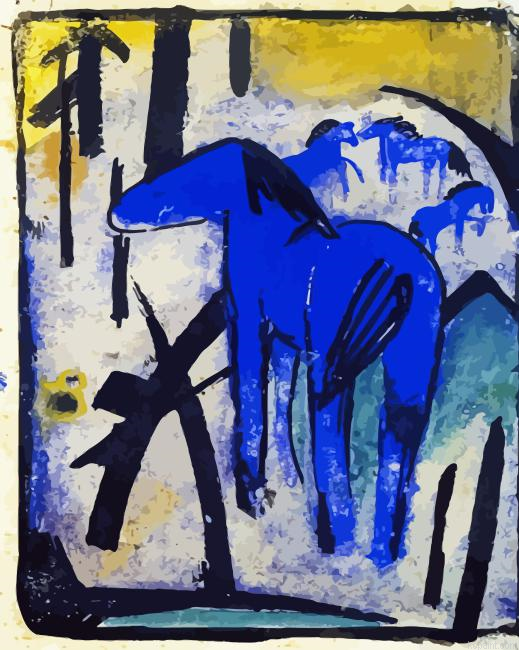 Franz Marc The Mother Mare Of The Blue Horses Painting By Numberss.png