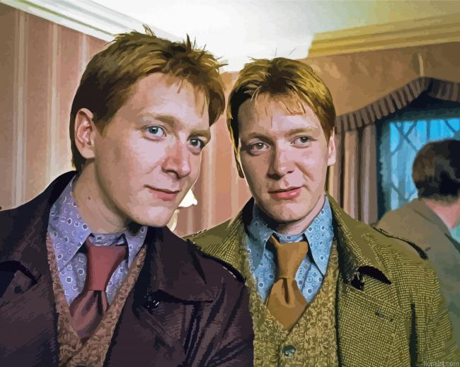 Fred Et George Weasley Movie Characters Painting By Numberss.png