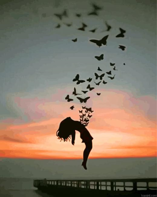 Free Girl Silhouette Painting By Numberss.png