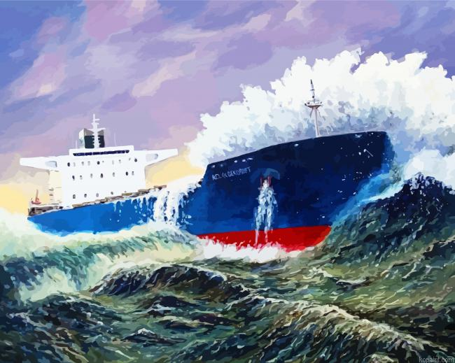 Freighter Ocean Waves Painting By Numberss.png