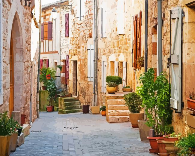 French Village Street Painting By Numberss.png