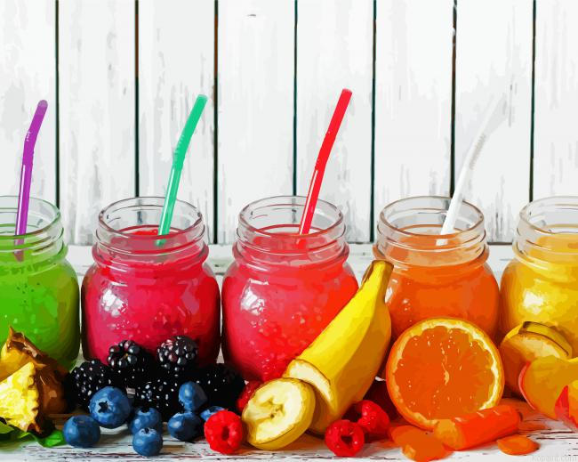 Fresh Fruits And Drinks Painting By Numberss.png