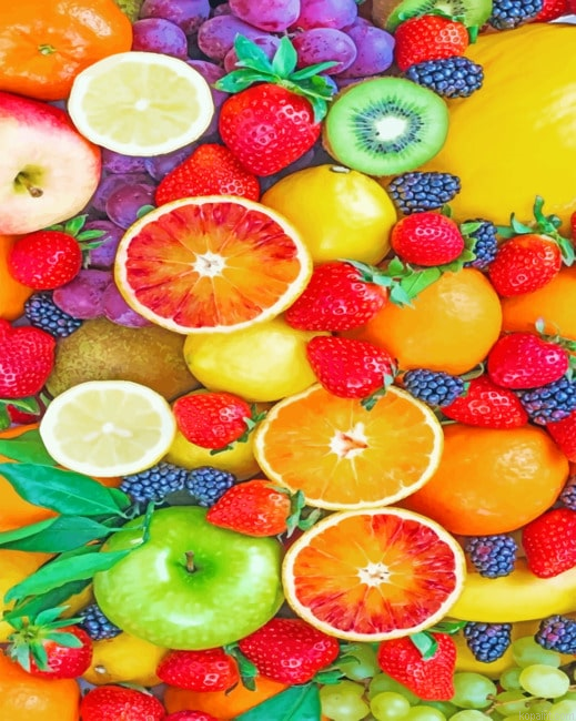 Fresh Fruits Food Paint By Numbers