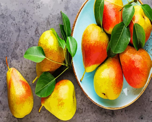 Fresh Pears Fruit Painting By Numberss.png