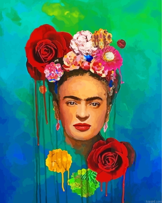 Frida And Flowers Art Painting By Numberss.png