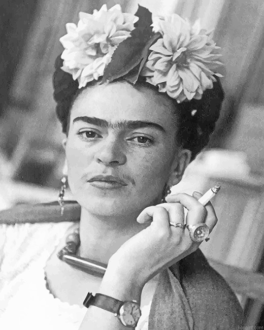 Frida Black And White New Painting By Numberss.png