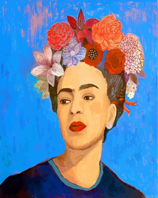 Frida Kahlo And Flowers Painting By Numberss.png