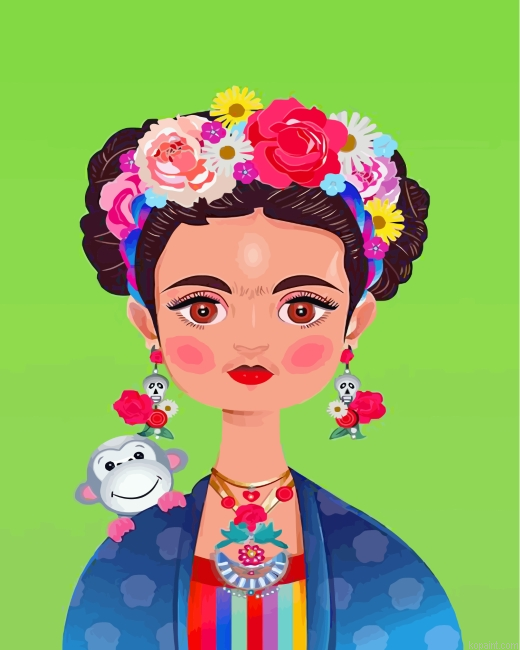Frida Kahlo And Monkey Painting By Numberss.png