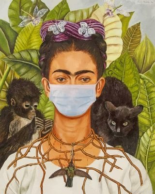 Frida Kahlo Wearing Mask New Painting By Numberss.png