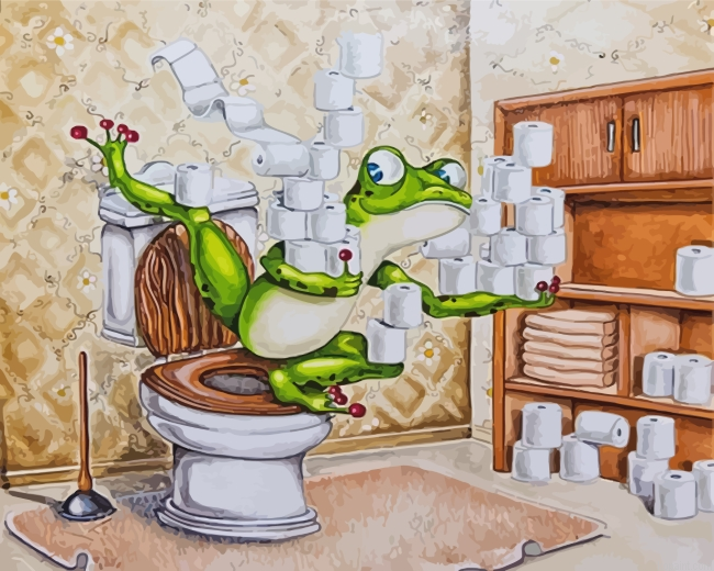 Frog In Toilet Painting By Numberss.png