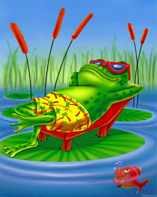 Frog On Lily Pad Painting By Numberss.png