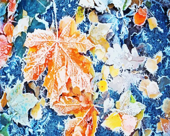 Frost Leaves Paint by Numbers