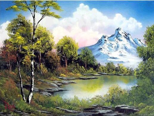 Frozen Mountain On The Horizon Landscape Painting By Numberss.png