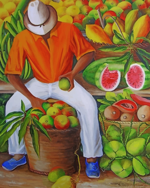 Fruit Seller Painting By Numberss.png