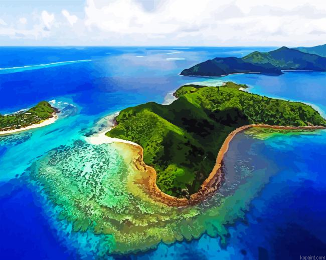 Fuji Island Seascape Paint By Numbers