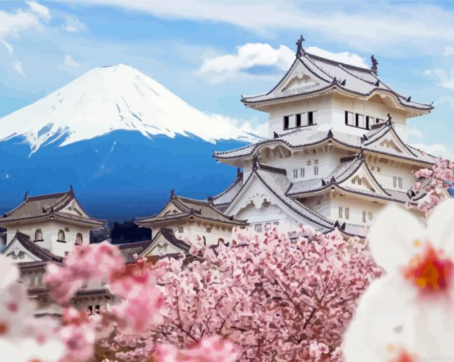 Fuji Mountain And Snow Painting By Numberss.png