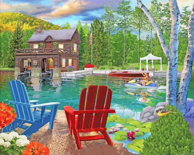 Fun Summer At The Lake Paint By Numbers