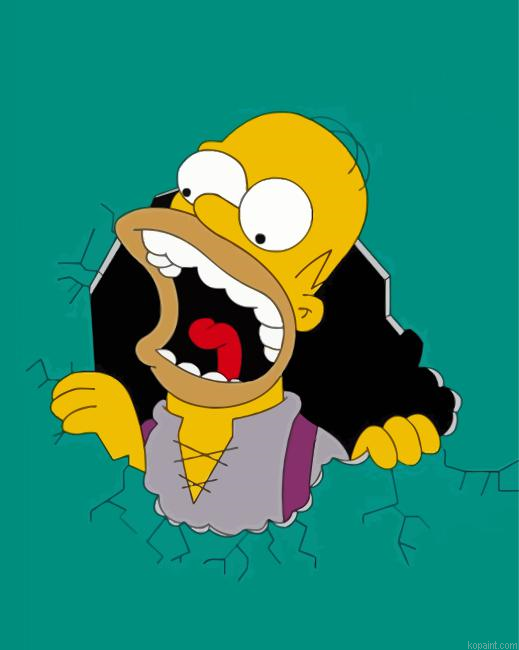 Funny Crazy Homer Simpson Painting By Numberss.png