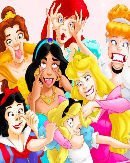 Funny Disney Princesses New Painting By Numberss.png