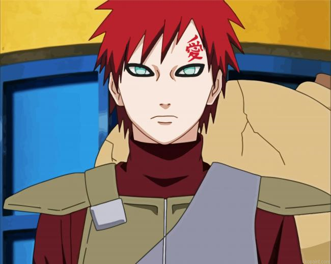 Gaara Animation Character Paint By Numbers