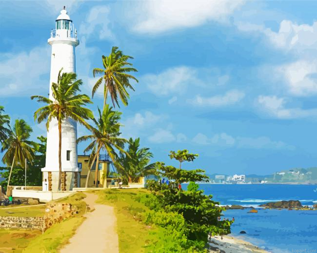 Galle Fort Lighthouse Sri Lanka Painting By Numberss.png