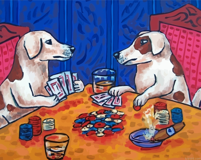 Gambling Dogs Art Painting By Numberss.png