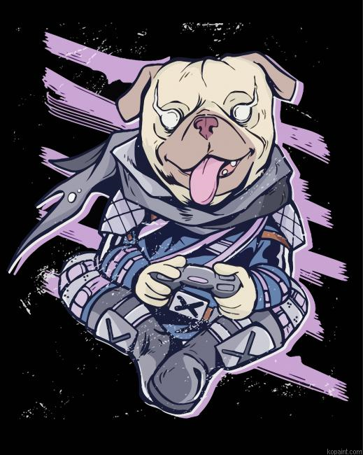 Gamer Dog Painting By Numberss.png