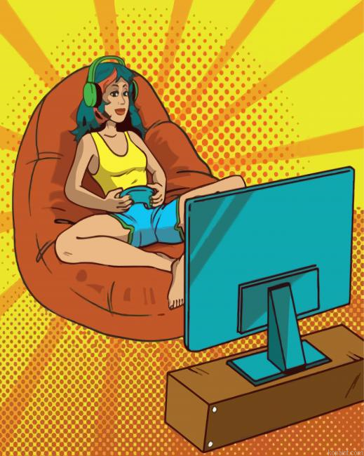 Gamer Girl Pop Art Painting By Numberss.png