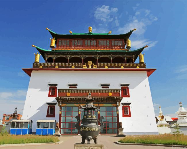 Gandantegchinlen Monastery Mongolia Painting By Numberss.png