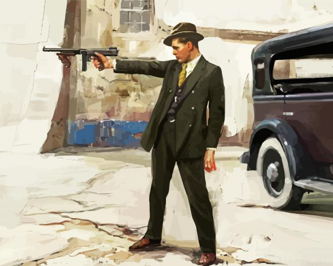Gangster Man With Gun Painting By Numberss.png