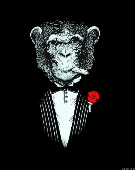 Gangster Monkey Art Paint By Numbers