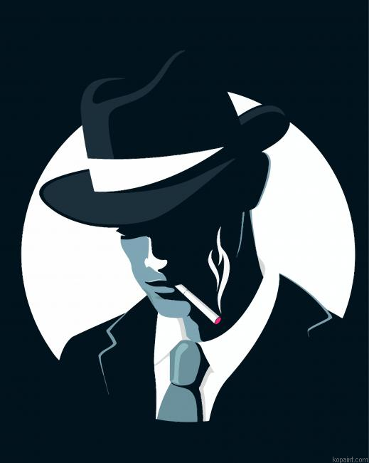 Gangster With Ciguarette Painting By Numberss.png