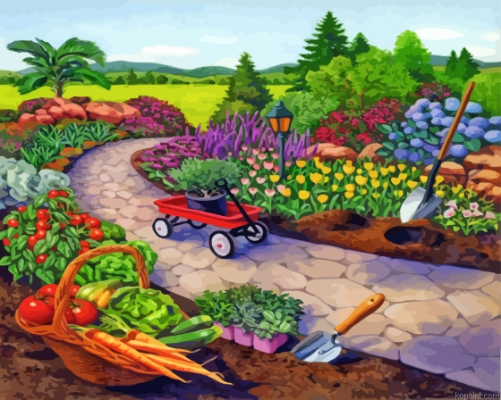 Garden Path With Flowers Painting By Numberss.png