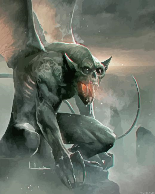 Gargoyle Monster Painting By Numberss.png