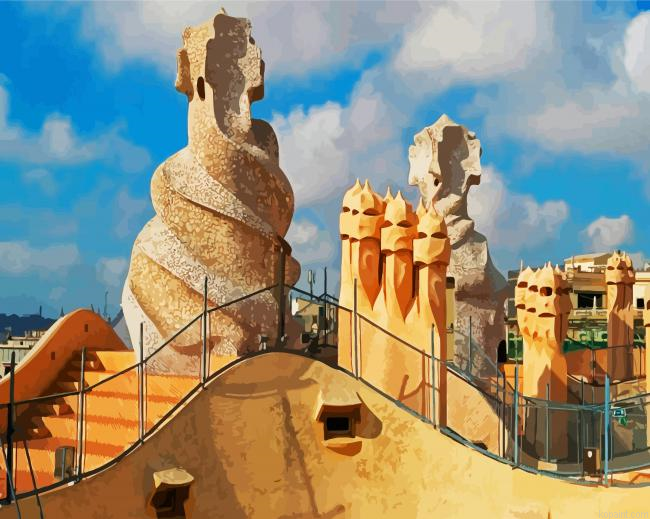 Gaudi Casa Mila Spain Painting By Numberss.png