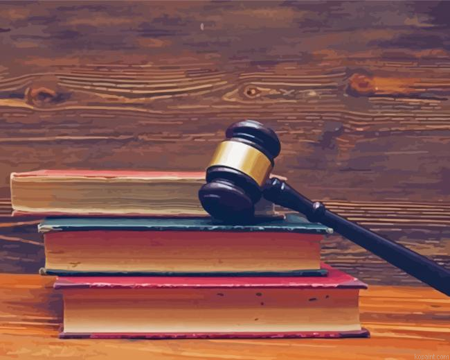 Gavel On Books Painting By Numberss.png