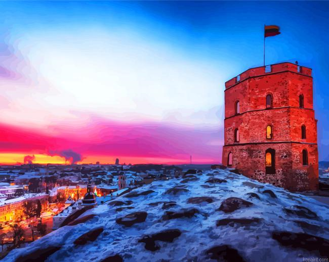 Gediminas Castle Tower Lithuania Painting By Numberss.png