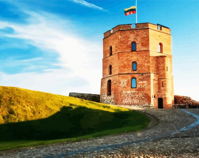 Gediminas Tower Lithuania Painting By Numberss.png