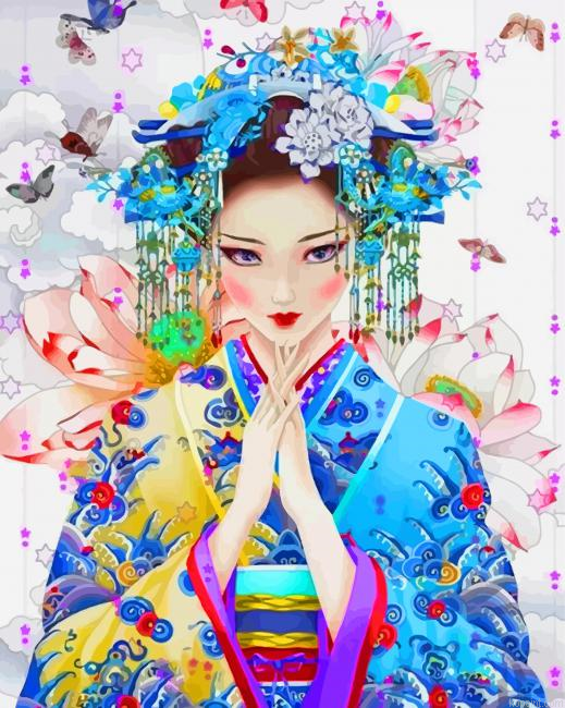 Geisha Woman Painting By Numberss.png