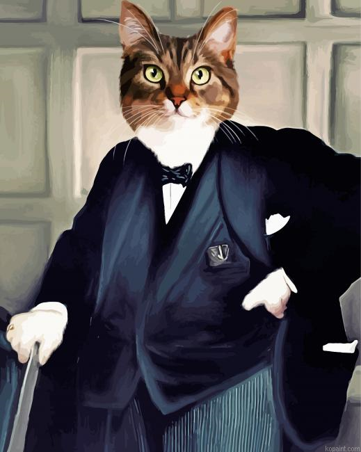 Gentleman Cat Painting By Numberss.png