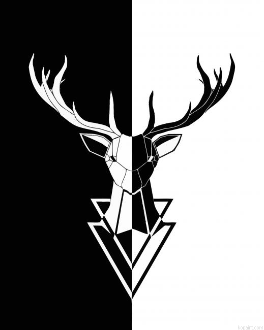 Geometric Stag Painting By Numberss.png