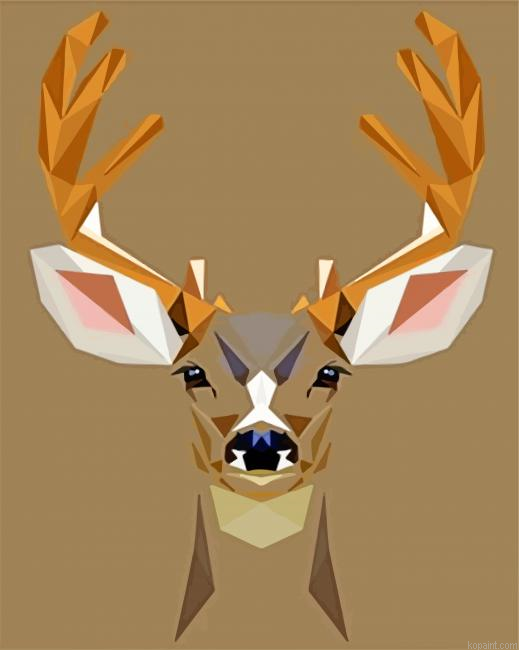 Geometrical Deer Illustration Paint By Numbers