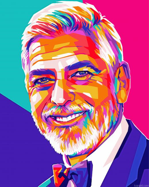 George Clooney Pop Art Painting By Numberss.png