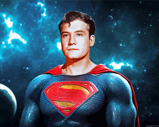 George Reeves Superman Character Paint By Numbers