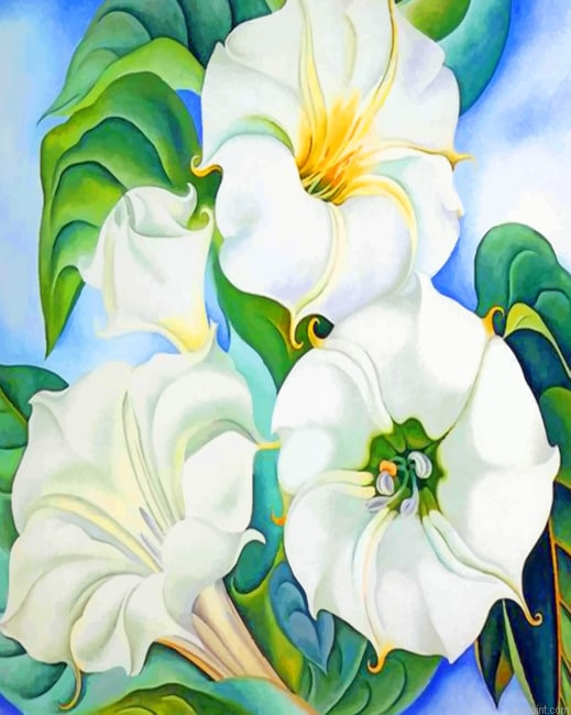 Georgia Okeeffe White Flowers Aesthetic Paint By Numbers