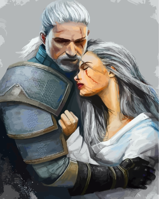Geralt And Ciri Painting By Numberss.png