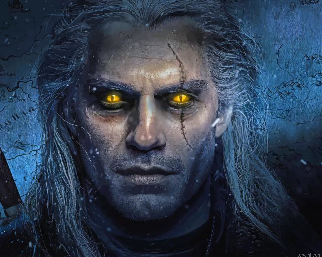 Geralt The Witcher Henry Cavill New Painting By Numberss.png