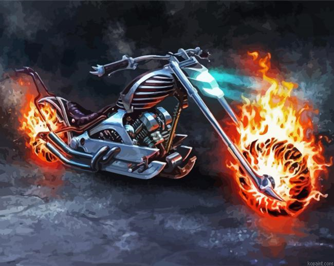 Ghost Motorcycle Rider Painting By Numberss.png