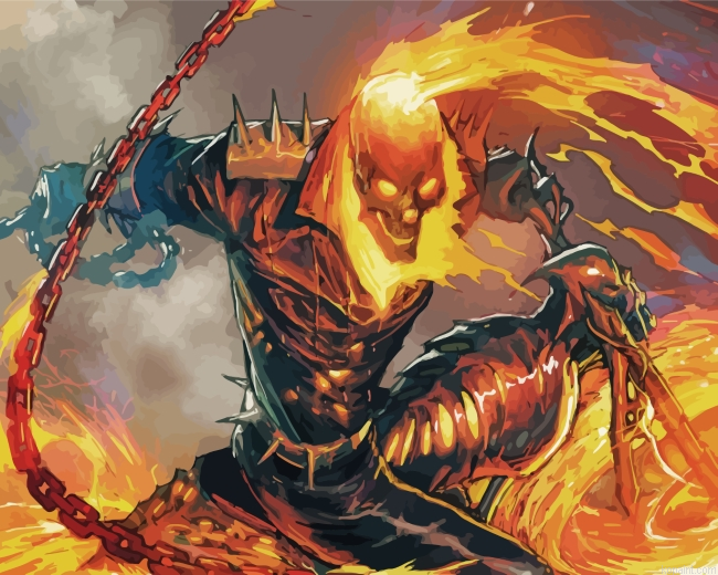 Ghost Rider Fire Painting By Numberss.png