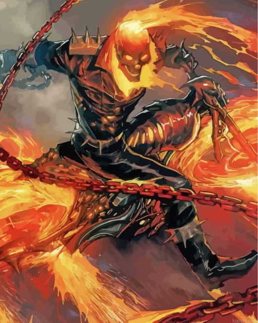 Ghost Rider Marvel Art Painting By Numberss.png